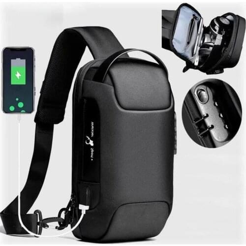 Chest Bag New Anti-thief Men Crossbody Bag Waterproof Shoulder Bags USB Charging Short Trip For Male Travel Pack For Male