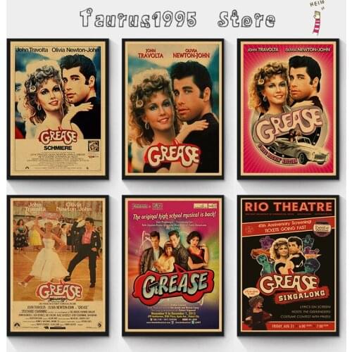New Vintage grease movie poster 1978 Vintage Retro Kraft Paper Poster Office Gift Room Dining Home Decor wall sticker Design