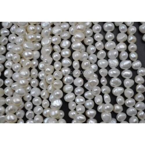 Wholesale 10 strands 6-7*7-8mm white freshwater pearl strands
