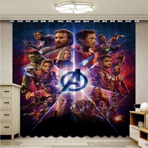 Popular Superhero Infinity War Curtains For Window Fashion Anime Pattern Bedroom Living Room Blackout Curtains Fabric Drapes