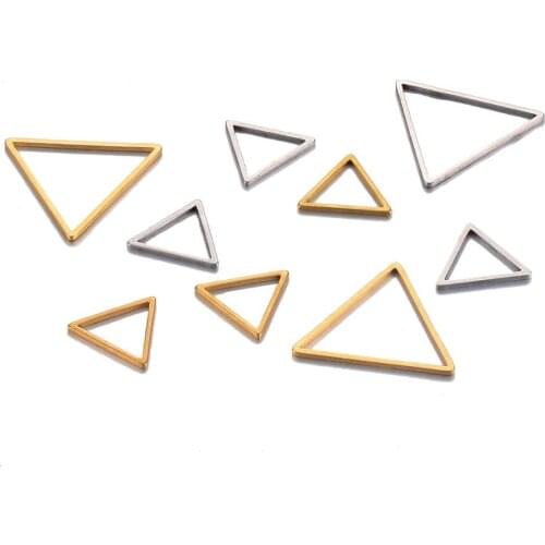 10Pcs Stainless Steel Gold Plated Earrings Connectors Rectangle Circle Ring Charms Diy for Jewelry Making Accessories