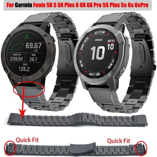 Hot 20 22 26mm Smart Steel Belt Quick Release Replacement Strap For Garmin Fenix 6 6S 6X Pro 5 5X Plus 3 Instinct Wristband Band