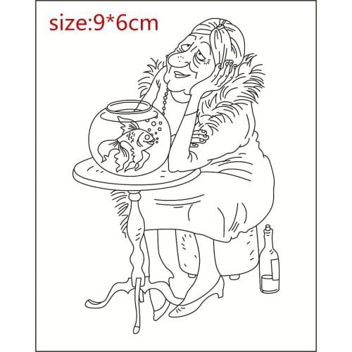 Old Woman Transparent Silicone Clear Rubber Stamp Sheet Cling Scrapbooking DIY Cute Pattern Photo Album Paper Card Decor Stamp