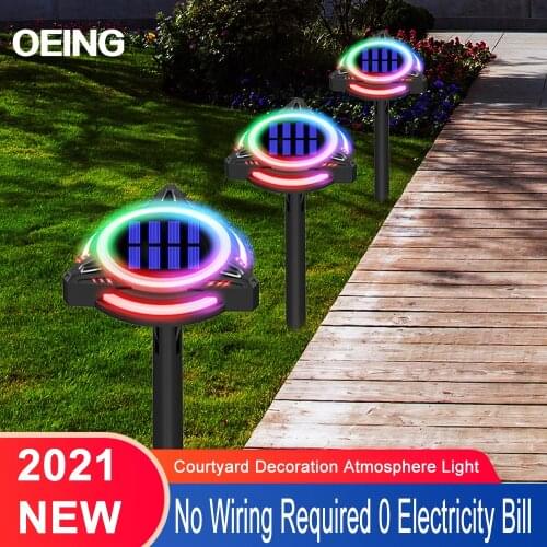 LED Solar Lawn Garden Light Colorful Outdoor Waterproof Spotlight Stair Path Landscape Pathway Yard Lighting Ground Decoration