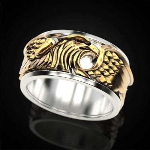 Vintage Men Ring Eagle Animal Hip Hop Steampunk Rock Rings For Men Christmas Gift Jewelry Bands Accessories