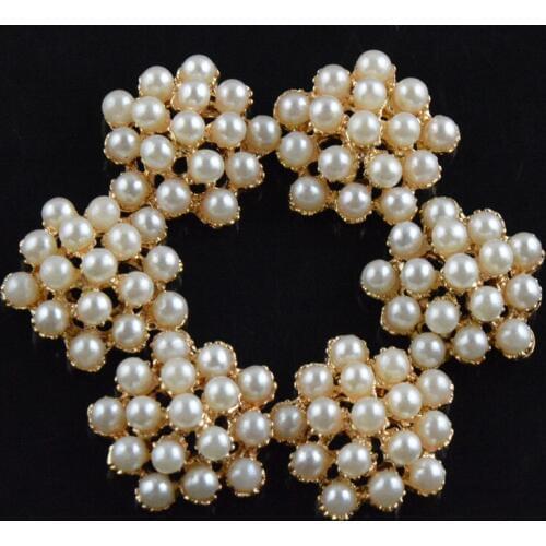 Trail Order 20pcs/lot Pretty 18mm Pearl Button Flatback Alloy Rhinestones for DIY Accessories Free Shipping PJ11