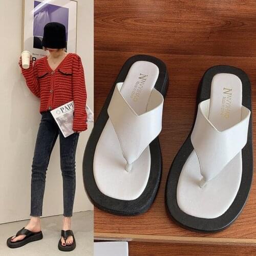 Summer Womens Shoes 2021 New Slippers Soft Flats Ladies Outside Open Toe Shoes Solid PU Womens Flip Flops Zapatillas Mujer
