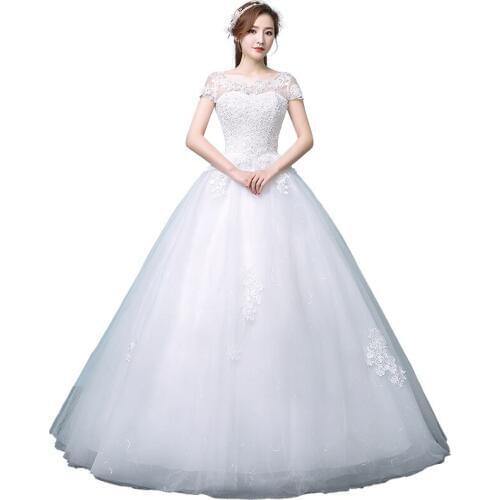 Women Flower Wedding Dress New Ball Gowns Bride Lace Up Embroidery Wedding Dress Princess Dresses