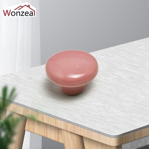 1/2/5PCS 38mm Pink Ceramic Knobs Children Room Cupboard Drawer Wardrobe Pull Round Cabinet Handles Furniture Hardware