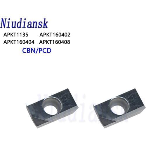 1PC APKT1135 APKT160404 APKT160408 CBN PCD Insert High hardness APKT diamond Cubic boron nitride blade CNC Lathe cutter tool