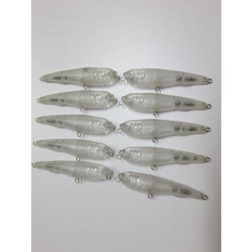 10pcs Unpainted Crankbait Fishing Blank Lure Body 3 3/4 Inch 1/4 OZ Blank lures JS#170