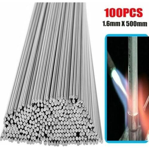 100pcs Aluminum Solution Welding Flux-Cored Rods Wire Brazing Rod 1.6MM X 50CM Solution Welding Flux-Cored Rods Metalworking