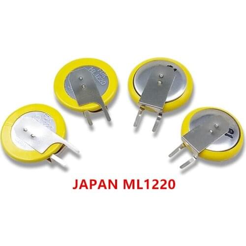 2pcs/lot ML1220 1220 Soldering foot Rechargeable 3V battery good quality