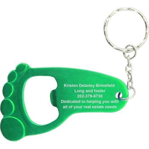 200pcs Personalize Baby Foot Keychain Bottle Opener Cute Foot Key Chain For Baby Shower Baptism Wedding Gift 1st Birthday Favor