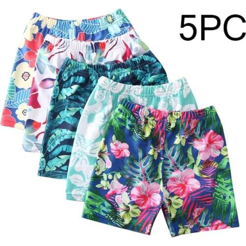 5pc Kids Boy Quick Dry Beach Board Shorts Kids Swim Trunk Swimming Swimsuit Beach Shorts Printed Surfing Beach Pants 1-5t