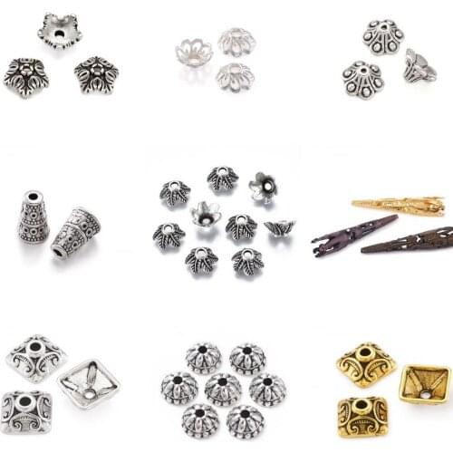 50pcs 10mm Alloy Square Bead Caps Spacer for Jewelry Making DIY Charm Necklace Bracelet