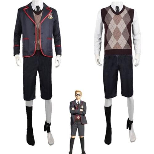 7PCS Adult Men The Umbrella Academy Uniform Cosplay Costume Halloween Carnival Christmas Party Show Clothes Sets C145M27