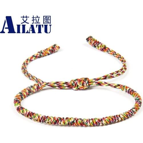 Ailatu Wholesale 10pcs/lot Multicolor Handmade Braiding Macrame Bracelet Best Gift Fashion Jewelry