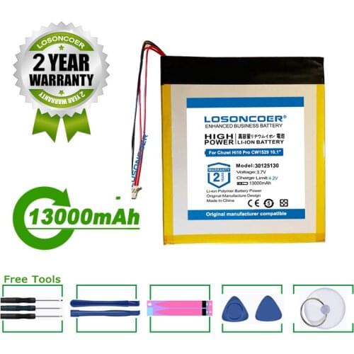 LOSONCOER Battery 13000mAh CW1529 Battery For Chuwi Hi10 Pro CWI514 CW1529 10.1" Tablet Inner 30125130