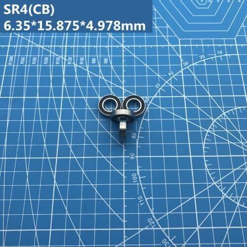 Free shipping 2pcs ABEC-5 SR4-2RS (6.35*15.875*4.978mm) Hybrid ceramic stainless steel ball bearing SR4 2RS 1/4*5/8*0.196 inch