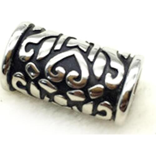 8mm Big Hole 316l Stainless Steel Retro Totem Bead Large Hole European Charms Spacer Beads For Jewelry Making Men Bracelet