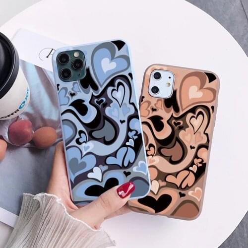 Twisted Heart Love Pattern Phone Case For iPhone 12 11 Pro Max XR XS MAX X 7 8 6s Plus SE 2020 Back Soft Silicone Cover Fundas