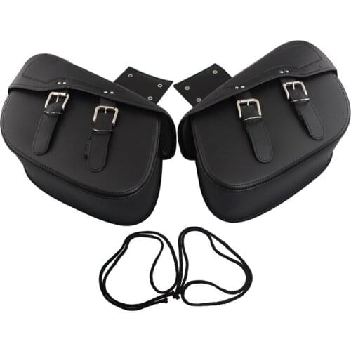 Black Motorcycle Side Saddle Bag Tool Bags Waterproof Bag Storage Luggage Bag For Harley Yamaha Suzuki Choppers Touring Bikes