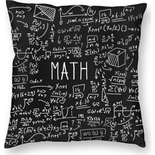 Math Science Pattern Throw Pillow Cover Home Decorative Square Geek Mathematics Cushion Cover 45x45 Pillowcover for Living Room