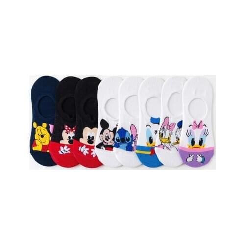 Disney girls socks Minnie Mitch Stitch Short Woman Socks Daisy summer cotton girl womens boat socks ankle low female Socks