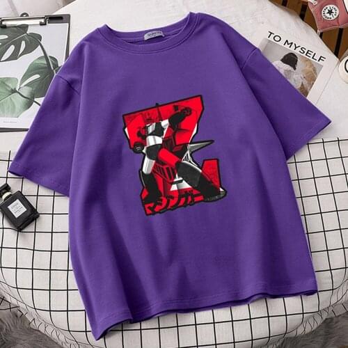 Mazinger Z Women Tshirts Anime Oversized Design T Shirts Camisetas Harajuku Brands T-shirts High Quality Short Sleeve Tee Mujer
