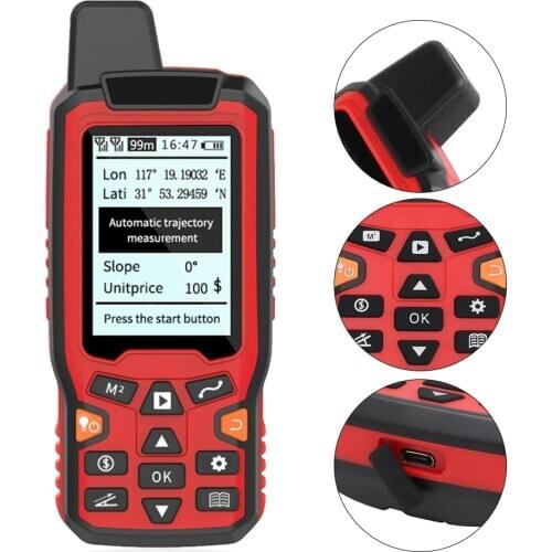 GPS Land Area Measure USB Navigation Track Area Calculation Meter with Slope Vehicle and Manual Fix Mode Measure Distance Area