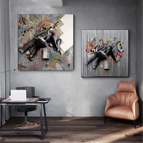 Graffiti Art Canvas Painting Abstract Street Art Poster Printing Modern Style Wall Pictures for Living Room Home Decoration