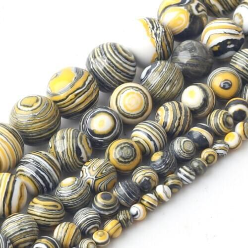 Wholesale Yellow Malachite Natural stone Round Loose Beads 4 6 8 10 12mm For Jewelry Making Diy bracelet accessories 15'' Strand