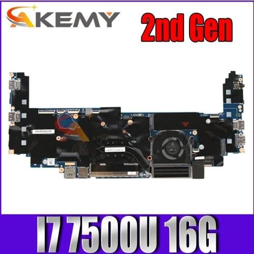 For Lenovo ThinkPad X1 Yoga 2nd Laptop Motherboard LRV2 16822-1 FRU;01AY902 CPU:I7 7500U 16G