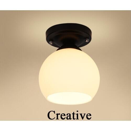 Fashion minimalist white glass ceiling lights European modern spherical E27 lights for bar&balcony&corridor&porch&stairs TM008