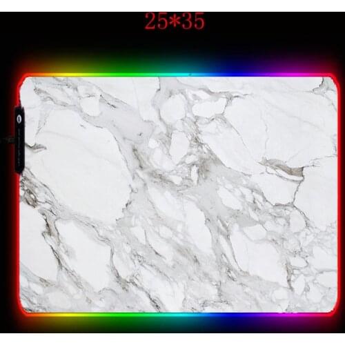 MRGBEST White Marble Extra Large Mouse Pad laptop Gaming Mouse-pad Anti-slip Natural Rubber with Locking Edge Gaming Desk Mat