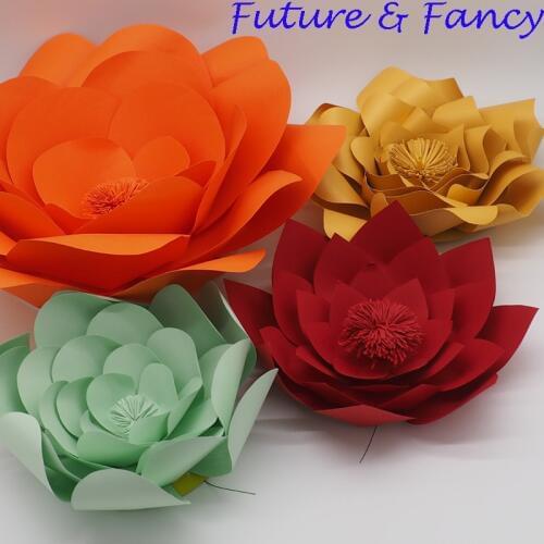 4PCS Set Cardstock Customerized Giant Paper Flowers For Wedding Backdrops Windows Display Kids' Room Decorations Handmade