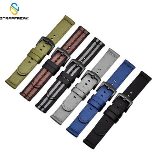 Nylon Strap NATO Quick Release Sport Canva Watchband 18mm 20mm 22mm 24mm Watch Replacement Bracelet for Samsung Huawei Watch