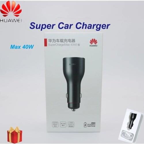 Original HUAWEI CP37 Supercharge Car Charger 2 Max 40W 10V 4A Black Double USB 5A Type C Cable for Mate 30 20 Pro Mate20 RS Nova