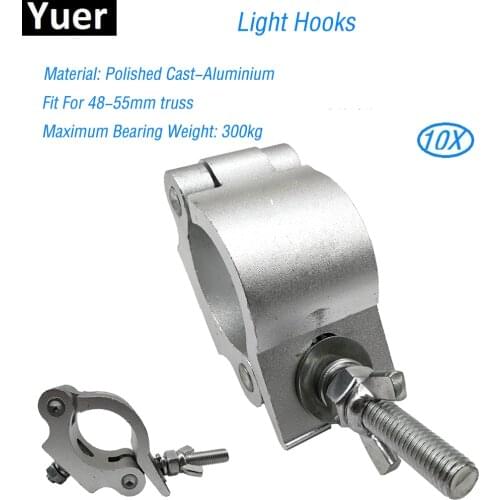 10Pcs/Lot Light Hooks Can Fit For 48-55mm Truss High Quality Aluminium Material Light Hook For Led Par Moving Head Light Clamp
