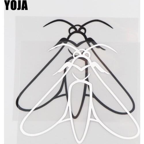 YOJA 12.7×10.7CM Simple Moth Vinyl Decal Cartoon Animals Car Stickers Black/Silver 19C-0171