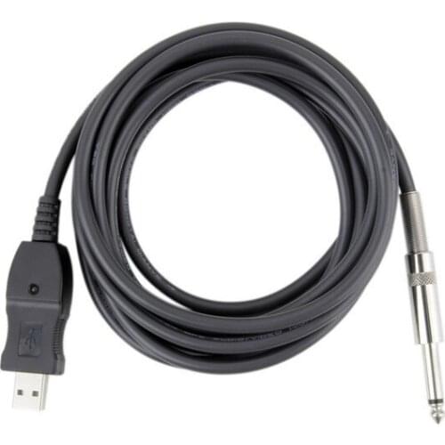 Guitar Bass 1/4'' USB TO 6.3mm Jack Link Connection Instrument Cable