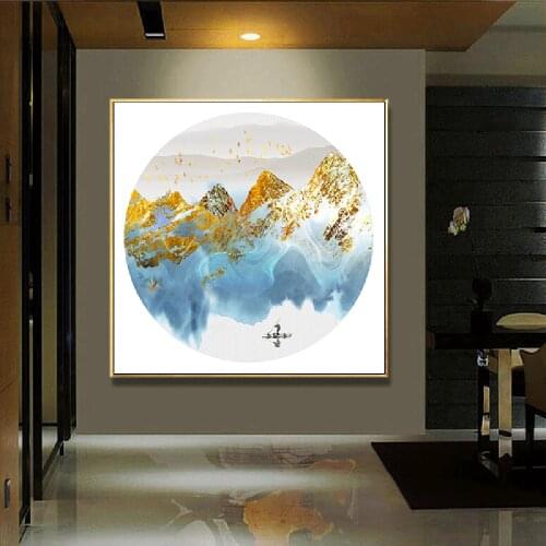 Modern New Chinese Style Golden Peak Bird Canvas Art Print Wall Poster Canvas Painting Living Room Lienzos Cuadros Decorativos