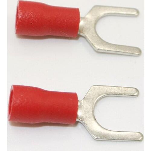 SV1.25-6 1000pcs 22-18 AWG 1/4" Insulated Terminals Crimp Connector Fork Terminals Connector Ferrules Excellent Quality