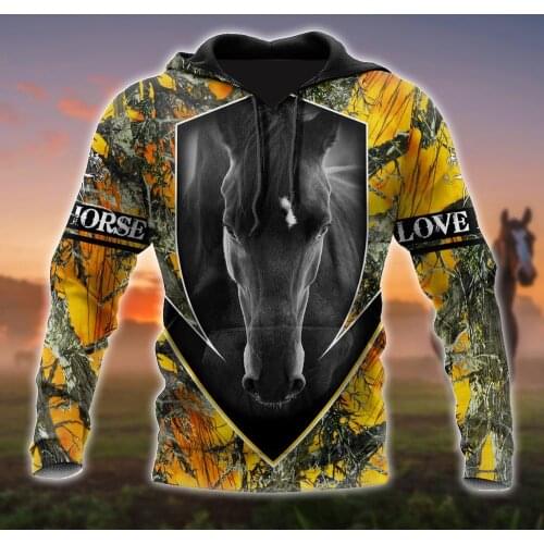 Beautiful Horse Hunting 3D All Over Printed Autumn Men Hoodies Unisex Casual Zip Pullover Streetwear sudadera hombre DW0479