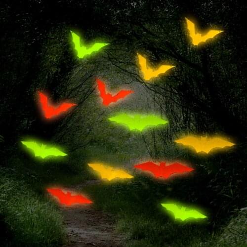 Halloween Decoration 3D Luminous Bat Wall Stickers Flag Diy Room Decor Wallstickers Glow In The Dark Art Festival Party Decor