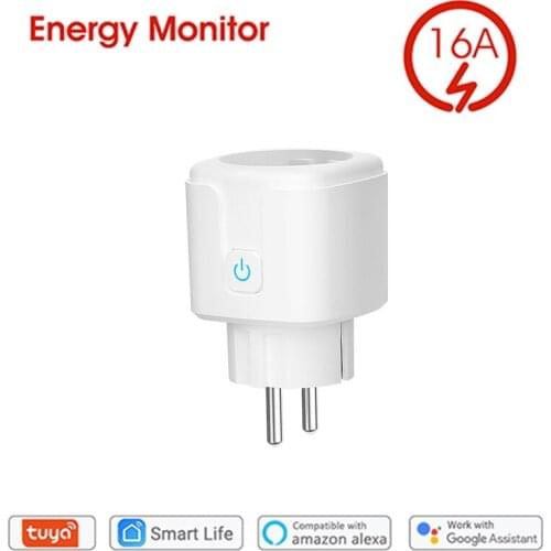 Tuya Smart WiFi Smart Socket Energy Monitor Socket Smart Home 16A Electrical Outlets Voice Control Support Google Home