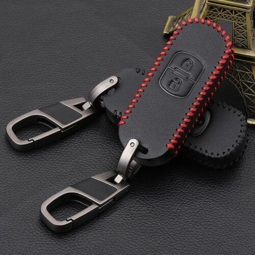 VCiiC Fashion Genuine Leather Car Smart Key Shell Cover Bag Key Case For Mazda 2 3 6 CX3 CX4 CX5 CX7 626 Accessories Key Wallet