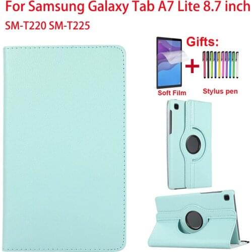 360 Degree Rotating Case For Samsung Galaxy Tab A7 Lite 8.7 inch SM-T220 T225 Tablet Leather Cover Stand Holder Protective Shell