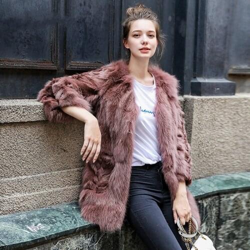 Real Fox Warm Winter Jacket Korean Long Coats Women Clothes Autumn Natural Fur Coat Chaqueta Mujer MY1024
